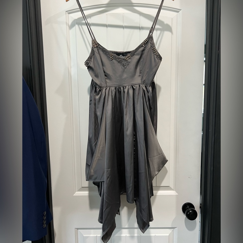 Angie Embellished Silver Cocktail Dress